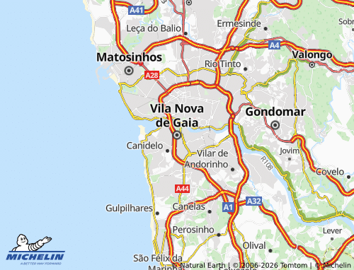 Mapa MICHELIN Vila Nova de Gaia - ViaMichelin