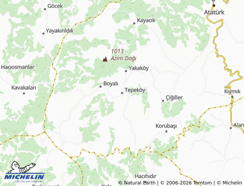 MICHELIN Tepeköy map - ViaMichelin