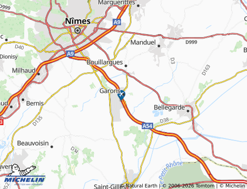 MICHELIN Garons map - ViaMichelin