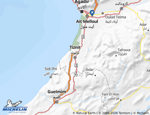 MICHELIN Tizneet map - ViaMichelin