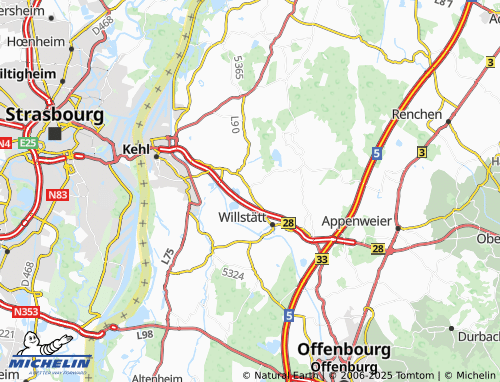 MICHELIN Odelshofen map - ViaMichelin