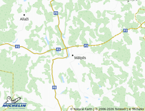 Mapa MICHELIN Mālpils pagasts - ViaMichelin