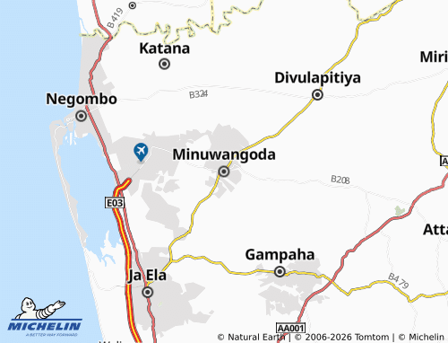 MICHELIN-Landkarte Minuwangoda - ViaMichelin