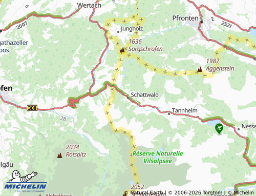 MICHELIN-Landkarte Schattwald - ViaMichelin