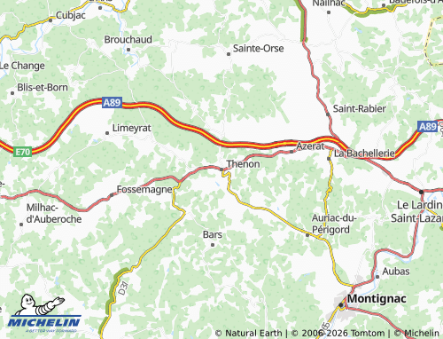 Carte MICHELIN Thenon - ViaMichelin