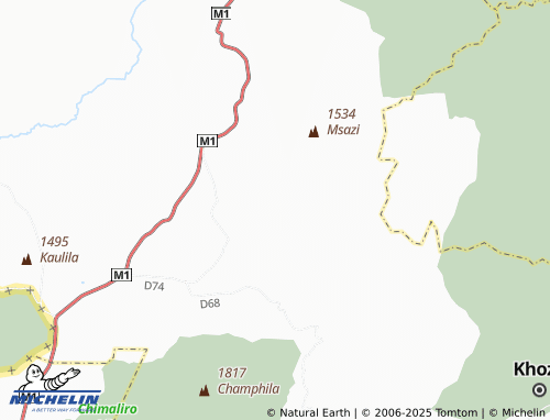 MICHELIN Damaseke Nyalubanga map - ViaMichelin