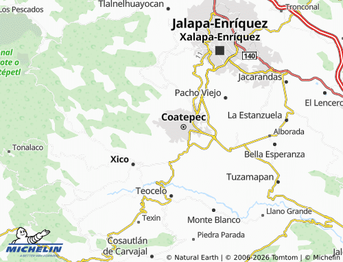 Mapa MICHELIN Jardines de Coatepec - ViaMichelin