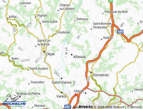 Kaart MICHELIN Allassac - ViaMichelin