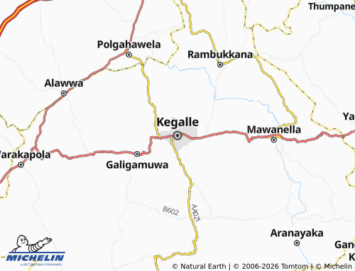 MICHELIN Kegalle map - ViaMichelin
