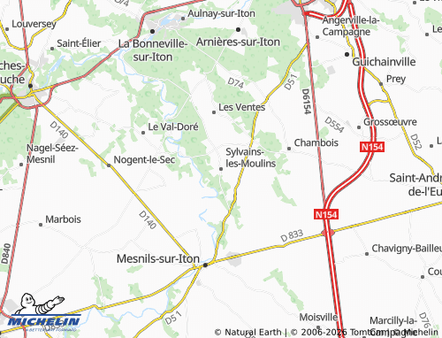 MICHELIN Sylvains-les-Moulins map - ViaMichelin