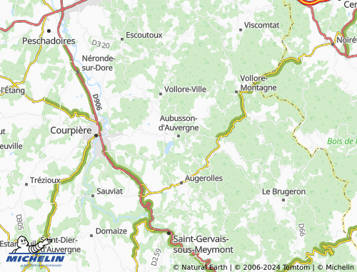 MICHELIN Aubusson-d'Auvergne map - ViaMichelin