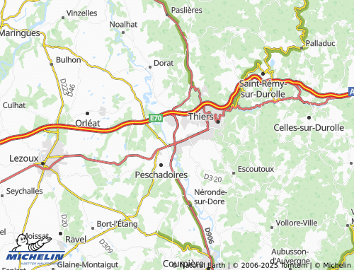 MICHELIN Sauvage Billetoux map - ViaMichelin