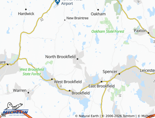 Mappa MICHELIN North Brookfield - ViaMichelin