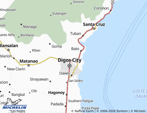 MICHELIN Sinawilan map - ViaMichelin