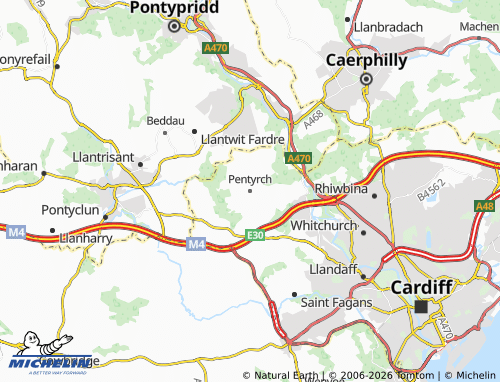 Mappa MICHELIN Pentyrch - ViaMichelin