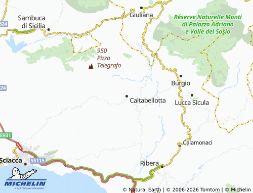 MICHELIN Caltabellotta map - ViaMichelin