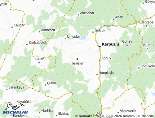 MICHELIN Tekeler map - ViaMichelin