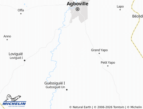 MICHELIN-Landkarte Ouéguié - ViaMichelin