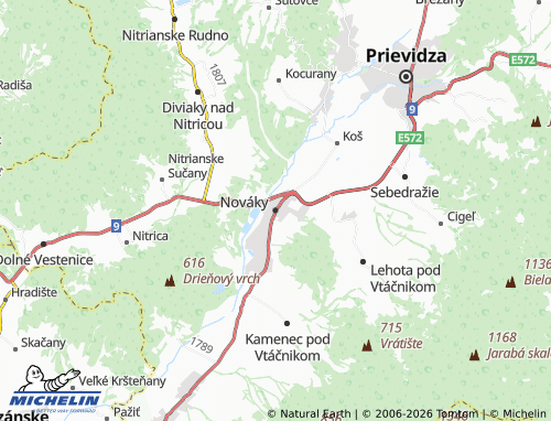 MICHELIN Nováky map - ViaMichelin