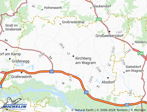 MICHELIN Kirchberg am Wagram map - ViaMichelin