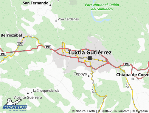 MICHELIN Jardines de Tuxtla map - ViaMichelin