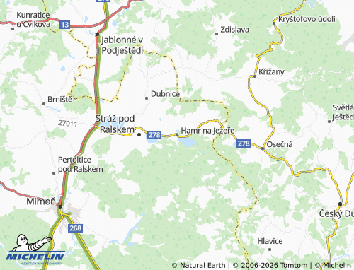 Kaart MICHELIN Hamr na Jezeře - ViaMichelin