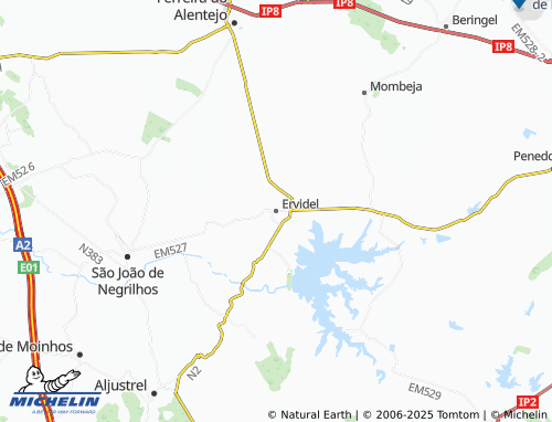 MICHELIN Ervidel map - ViaMichelin