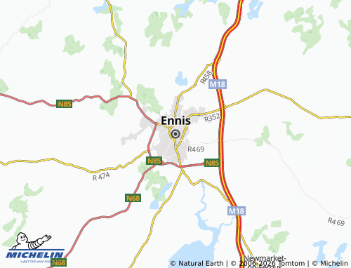 MICHELIN-Landkarte Ennis - ViaMichelin