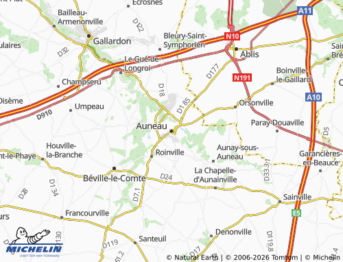 Carte MICHELIN Auneau-Bleury-Saint-Symphorien - ViaMichelin