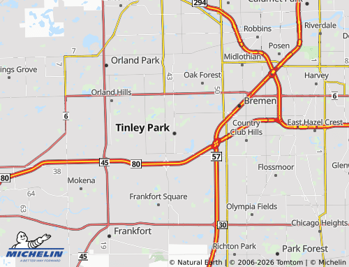 Kaart MICHELIN Tinley Park - ViaMichelin