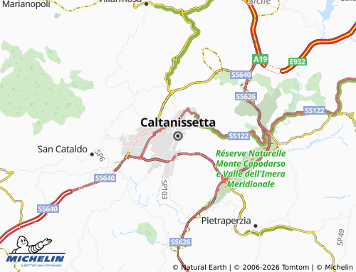 MICHELIN Caltanissetta map - ViaMichelin