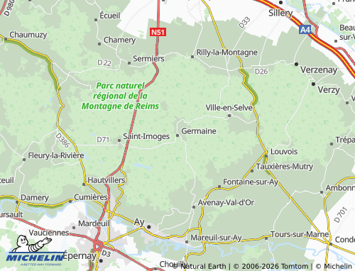 Mapa MICHELIN Germaine - ViaMichelin