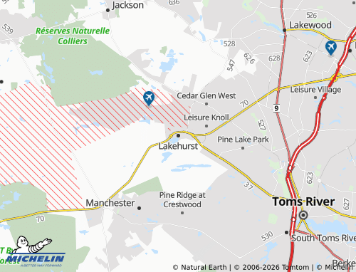 Mappa MICHELIN Lakehurst - ViaMichelin