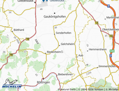 Mapa MICHELIN Gelchsheim - ViaMichelin