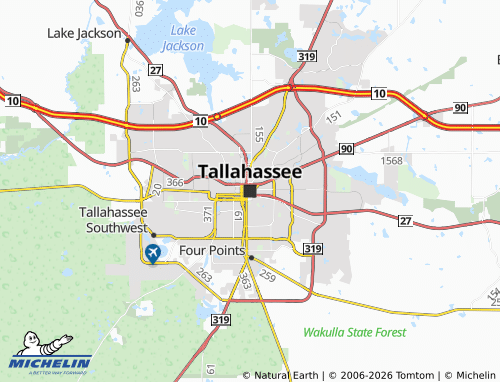 Kaart MICHELIN Tallahassee - ViaMichelin
