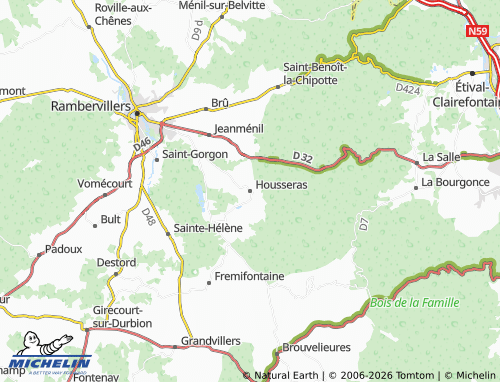 Mappa MICHELIN Housseras - ViaMichelin