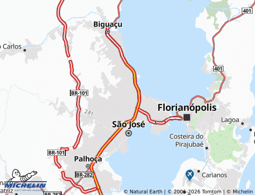 Mapa MICHELIN Cidade Jardim de Florianópolis - ViaMichelin