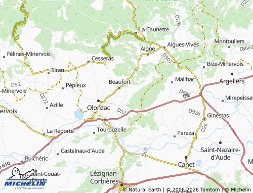 MICHELIN Oupia map - ViaMichelin