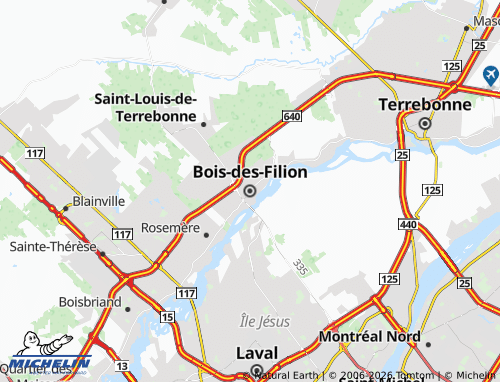 Carte MICHELIN Bois-des-Filion - ViaMichelin