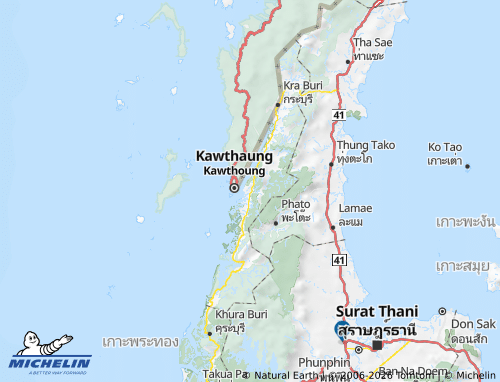Mappa MICHELIN Changwat Ranong - ViaMichelin