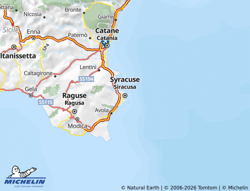 MICHELIN Syracuse map - ViaMichelin