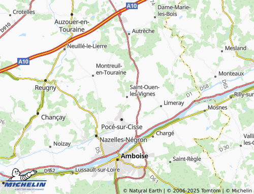 MICHELIN Saint-Ouen-les-Vignes map - ViaMichelin