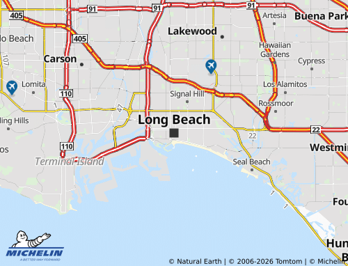 Mappa MICHELIN Long Beach - ViaMichelin