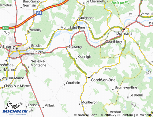 MICHELIN-Landkarte Connigis - ViaMichelin
