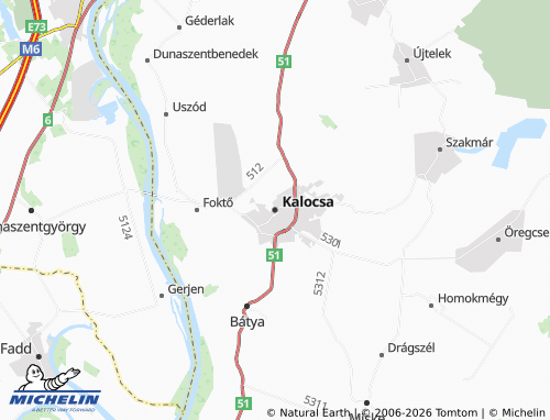 MICHELIN Kalocsa map - ViaMichelin