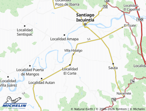 MICHELIN Villa Hidalgo Centro map - ViaMichelin