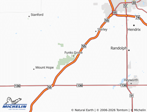 Mappa MICHELIN Funks Grove - ViaMichelin