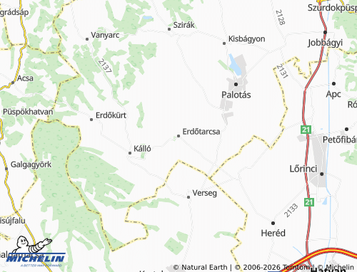 Mapa MICHELIN Erdőtarcsa - ViaMichelin