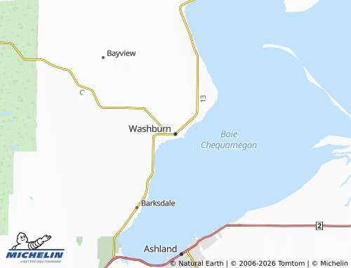 Mapa MICHELIN Washburn - ViaMichelin