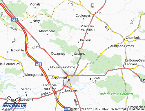 MICHELIN Sévigny map - ViaMichelin